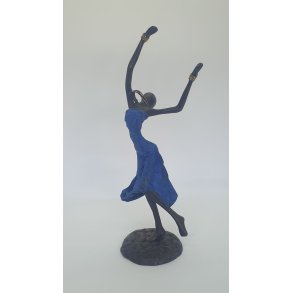 Afrikansk messingfigur: Dansende kvinde - medium