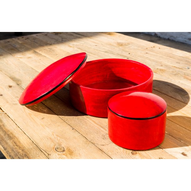 Hndlavede lderbokse i flotte farver