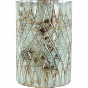 Mystery - Turkis facetskret glasvase - Lille