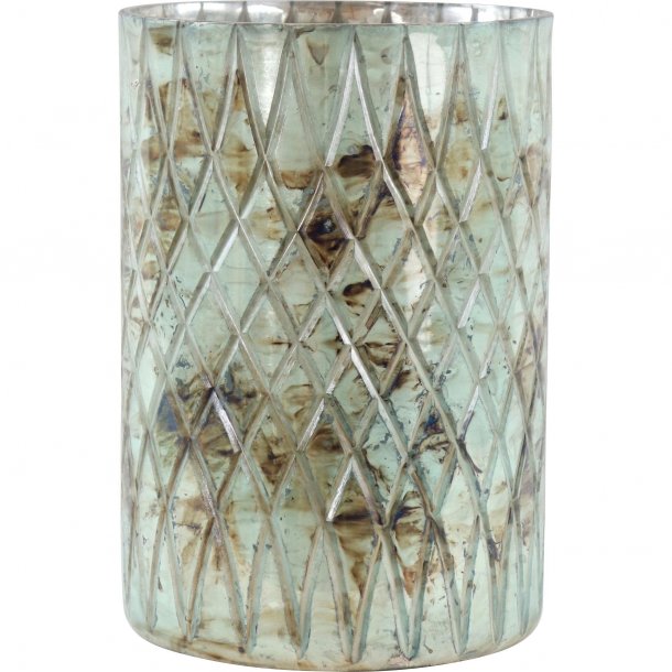 Mystery - Turkis facetskret glasvase - Lille
