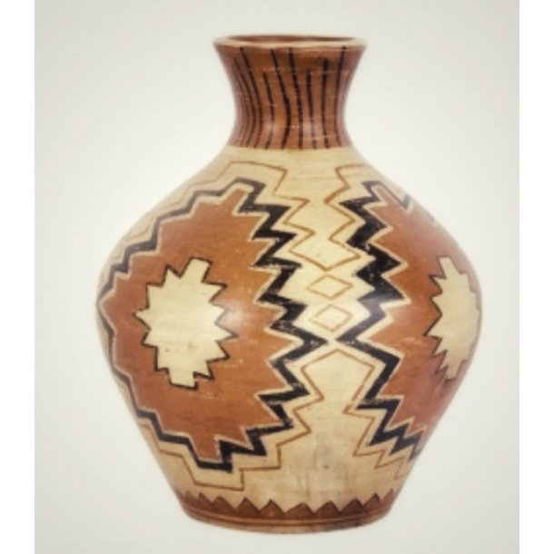 Gulvvase i keramik med dekoration 