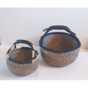 Bolga kurv fra Ghana - Traditionel sort/natur