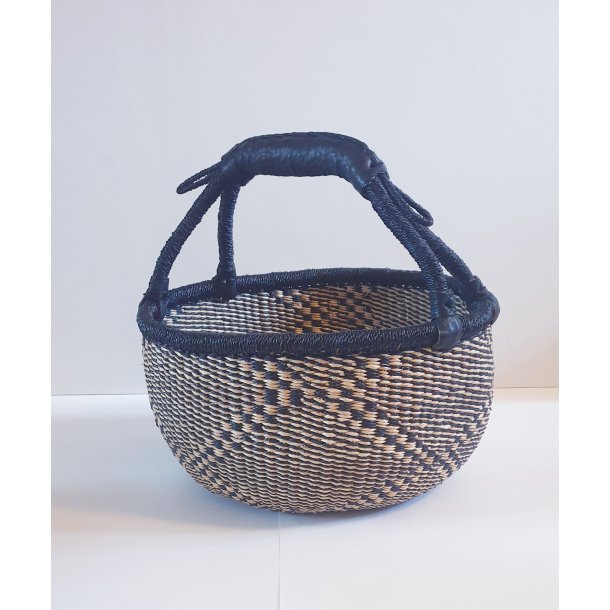 Bolga kurv fra Ghana - Traditionel sort/natur
