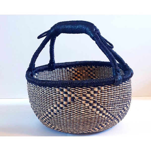 Bolga kurv fra Ghana - Traditionel sort/natur