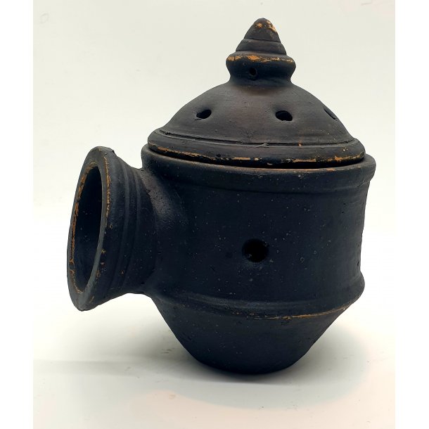 Lyskrukke i sort stenmel