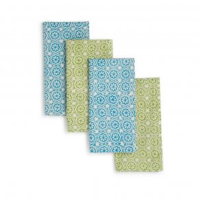 Delight Sea Indisk bomulds servietter med traditionel blockprint. 4 stk Str. 45x45cm