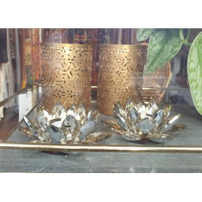 Krystal lotusblomst til fyrfadslys - st  2