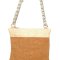 Skuldertaske i jute og bomuld - Beige