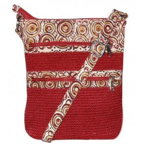 Skuldertaske i jute og bomuld - Rd