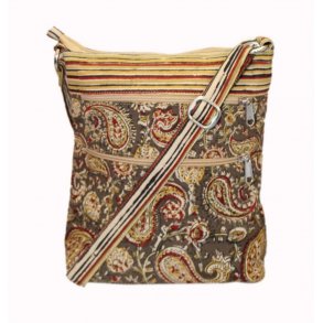 Hipster skuldertaske i bomuld - Paisley