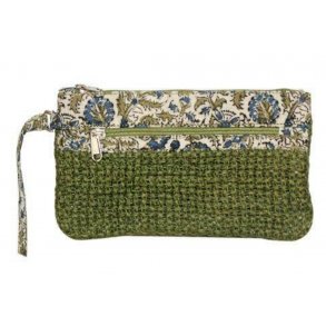 Lille taske/pung med hndledsrem - Grn