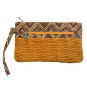 Lille taske/pung med hndledsrem -Gul