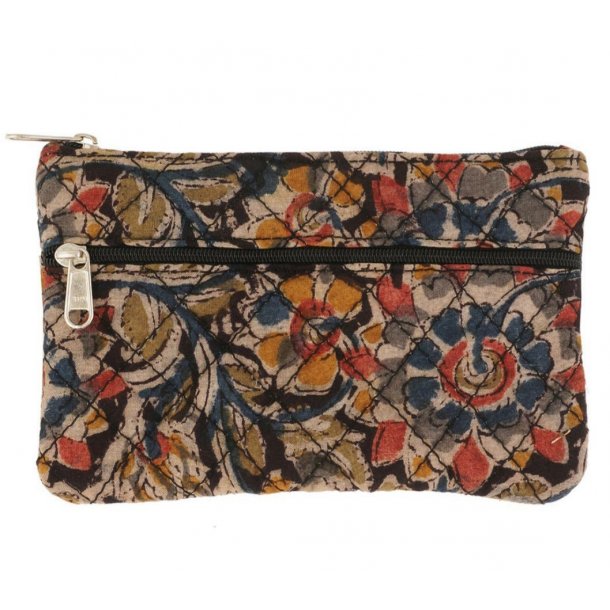 Mntpung i bomuldsstof med print - Multifarvet blomst