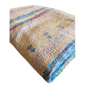 Indisk Katha quilt plaid