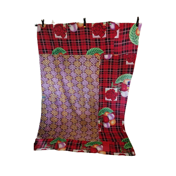 Indisk Katha quilt plaid
