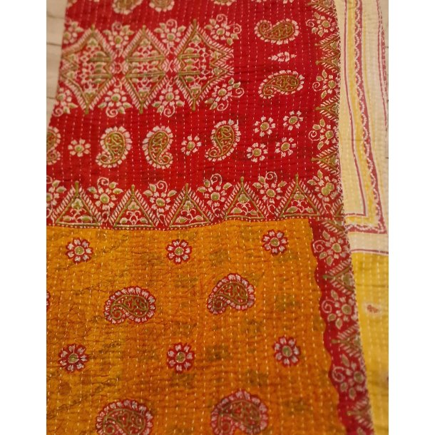 Indisk Katha quilt plaid