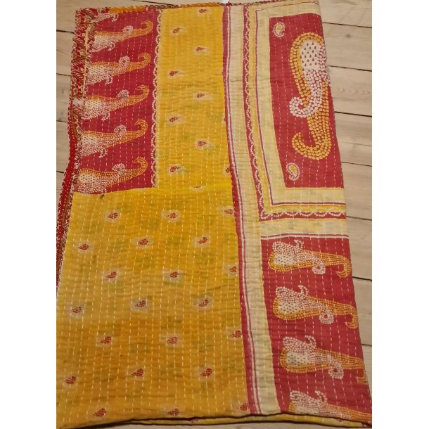 Indisk Katha quilt plaid