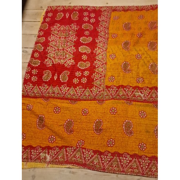 Indisk Katha quilt plaid