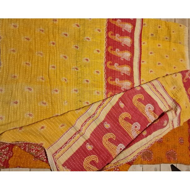 Indisk Katha quilt plaid