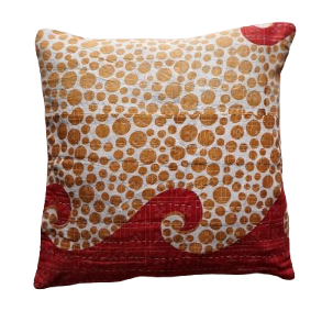 Kantha quilt pudebetrk med to sider 40x40 cm