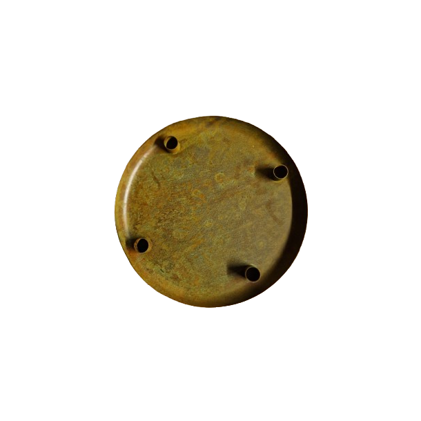 Adventsfad - Patineret rund jernfad med lysholdere