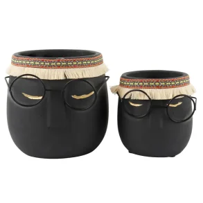 Sjov krukke - med ansigt og brille - small