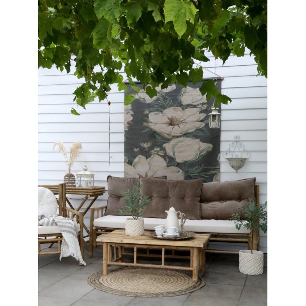 Potteskjuler / krukke med knyttet m�nster fra Chic Antique - Creme/Medium