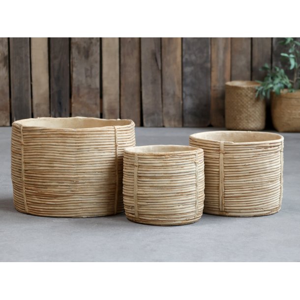 Potteskjuler / krukke med bambuslook fra Chic Antique - Natur/Large
