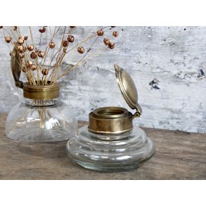 Gammel fransk glasvase med lg