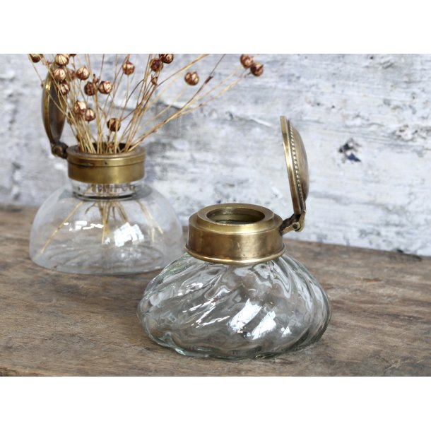 Gammel fransk glasvase med lg