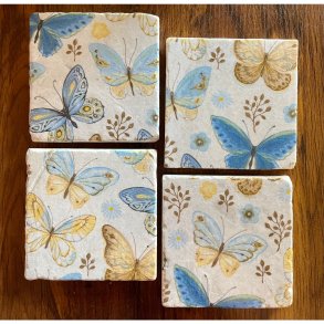 Hnddekoreret coasterst  4 