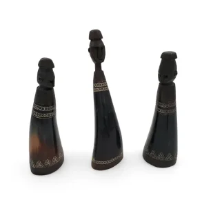 Dekorativ stamme figur udskret af bffelhorn - Large