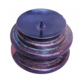 Lysestage af gammel trdrulle