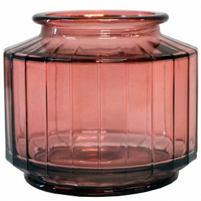 Kantet glasvase rosa