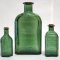 Gr�n flaske i genbrugsglas - lille