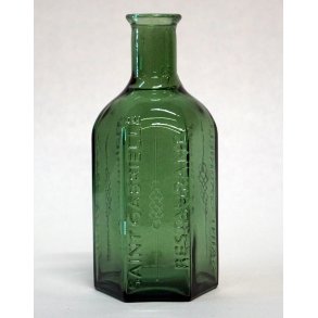 Grn flaske i genbrugsglas - lille