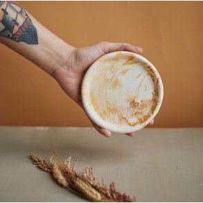 Rund bakke til sbe eller smykker med marmoreffekt 