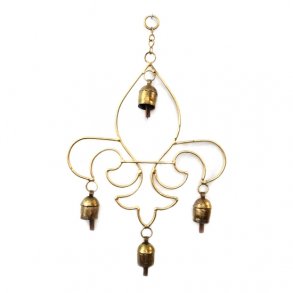 Vindspil i gylden metal - Fleur-de-Lis