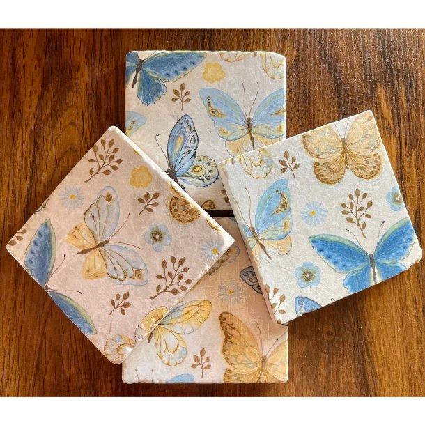 Hnddekoreret coasterst  4 