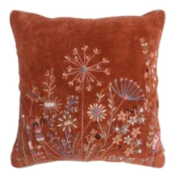 Kanika pudebetrk i velour med broderi str. 50x50cm