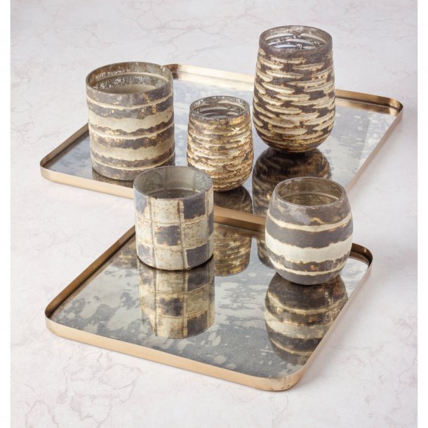 Fyrfadsholder/vase i rustik glas