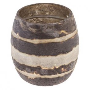 Fyrfadsholder/vase i rustik glas