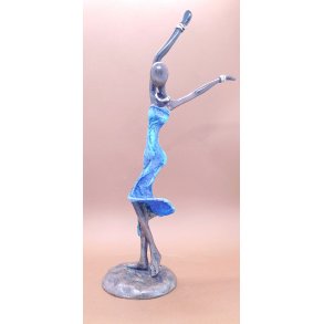 Afrikansk messingfigur: Dansende kvinde - Medium