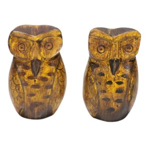 Hndlavet ugle i genbrugstr- bemalet